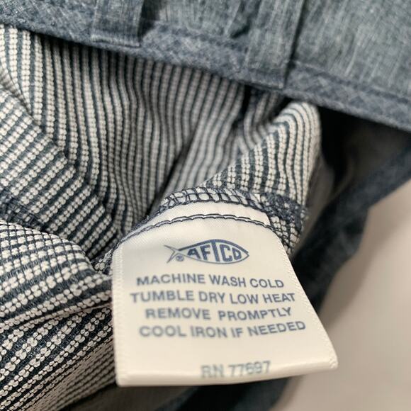 Aftco Men Diffuse Fishing Shorts 28 Blue Diffuse Navy M105 Cargo AFTech 7.5 - Picture 10 of 12